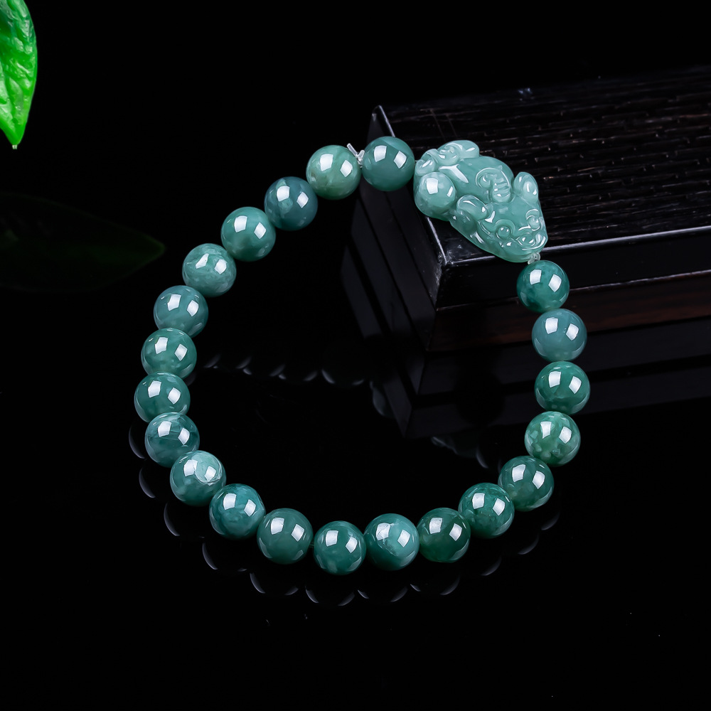 Jewelry & Watches Spółka Z Ograniczoną Odpowiedzialnością - Pulsera Pixiu de jadeíta birmana natural,
