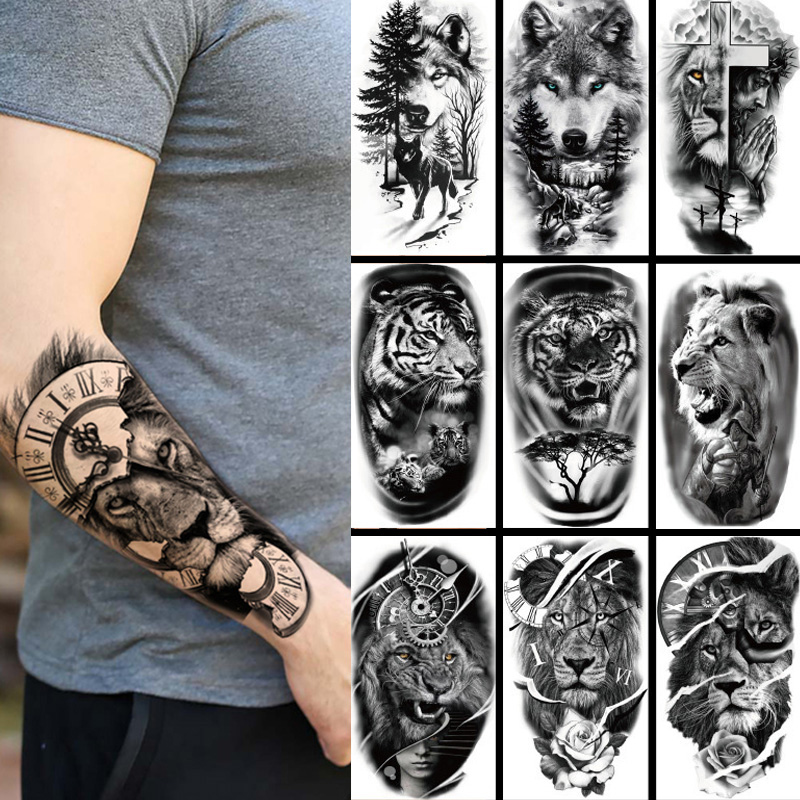 Wolf Jewelry & Watches Tampa Reviews - Tatuaje temporal impermeable, pegatina de bosque,