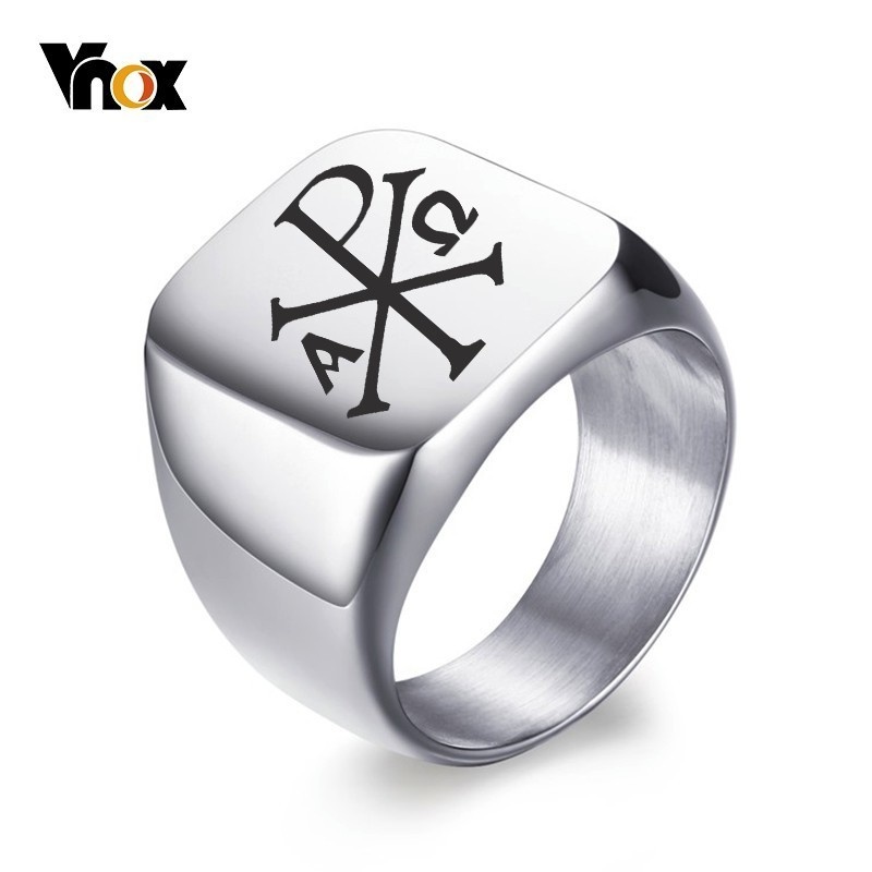 Mens Signet Ring - Anillo de sello personalizado gratis Vnox