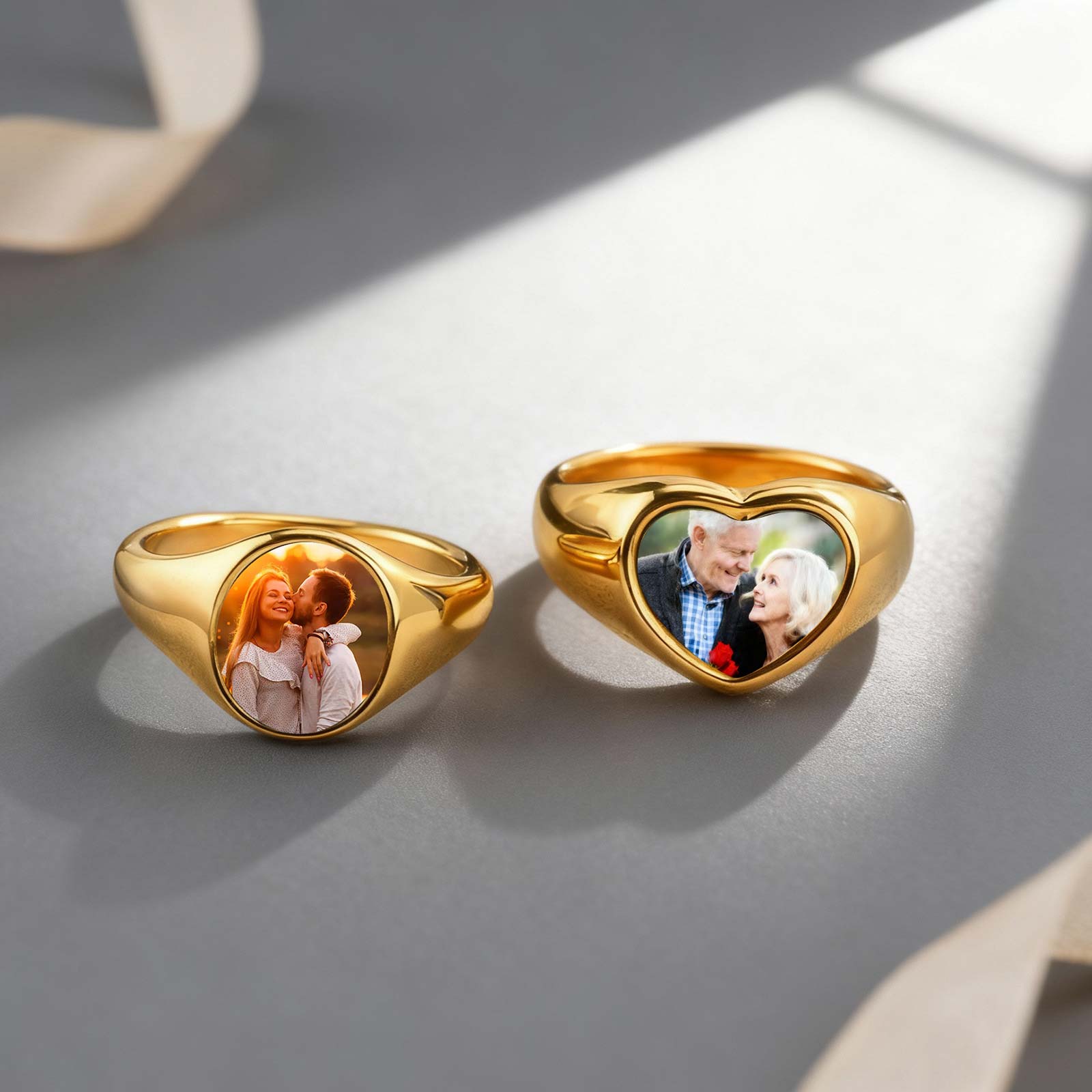 Statement Cocktail Ring - Anillo de foto personalizado para mujer,