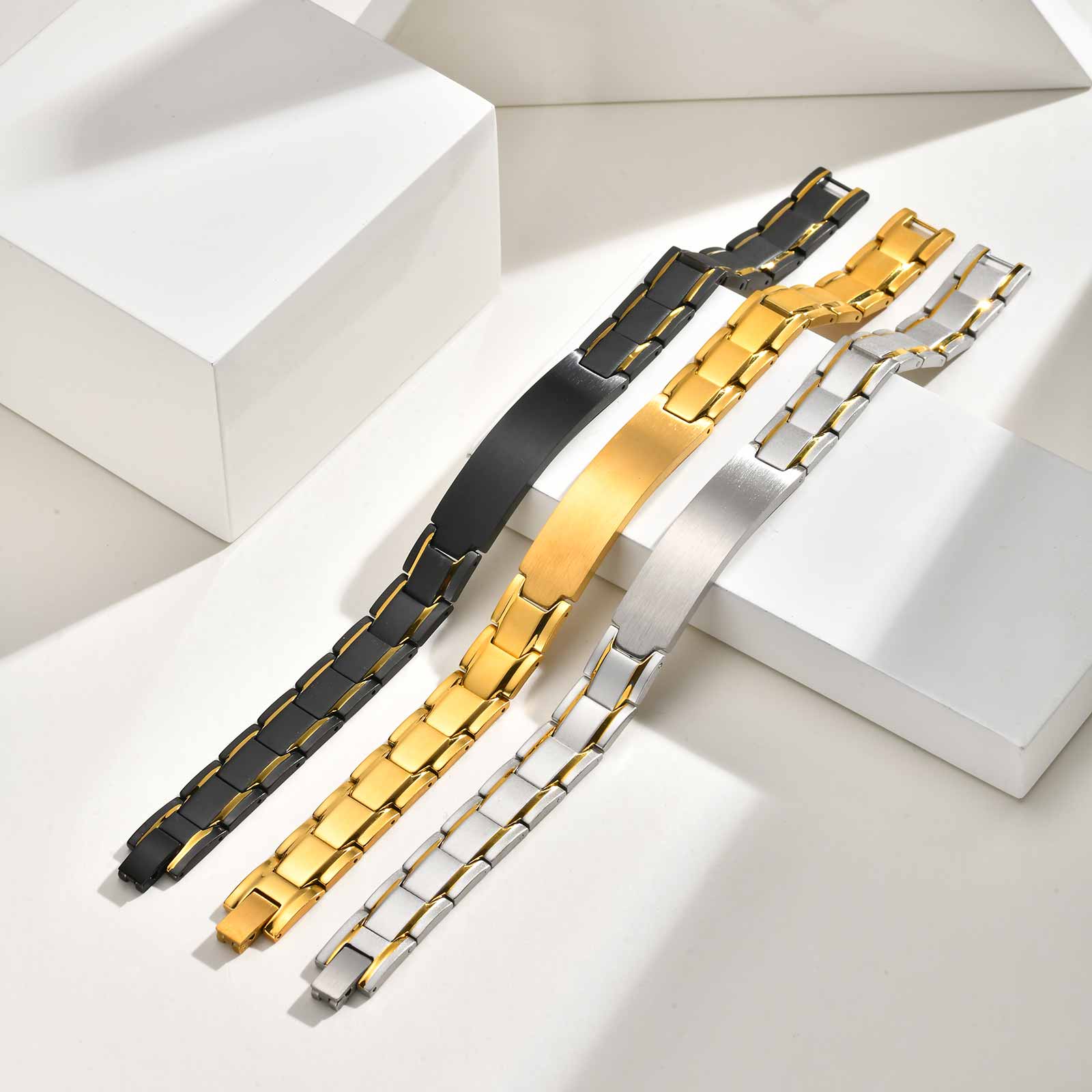 Pulsera grabada con texto de n - Jewelry Watches Men reseña y precio