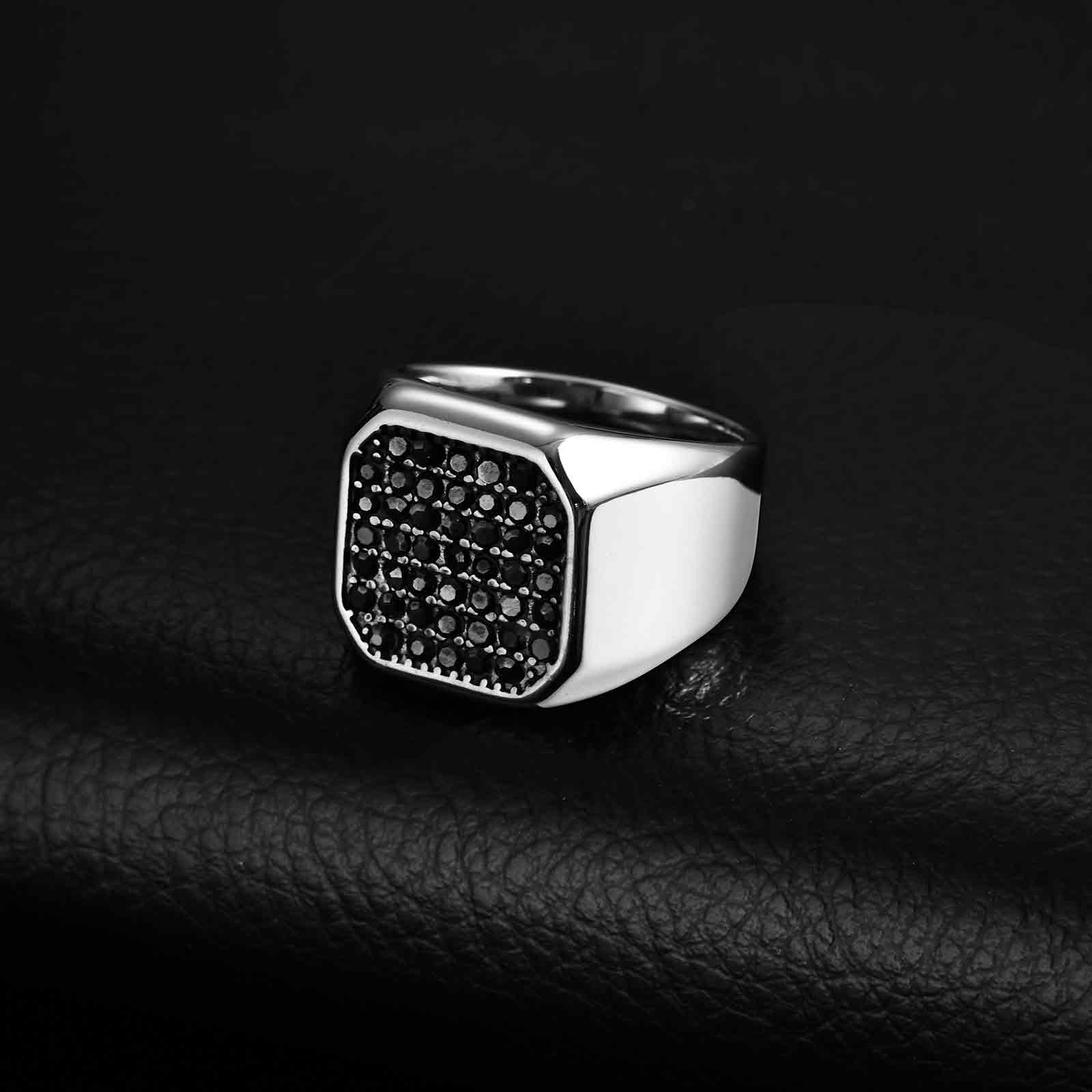 Anillos de dedo cuadrados con  - Mens Signet Ring reseña y precio