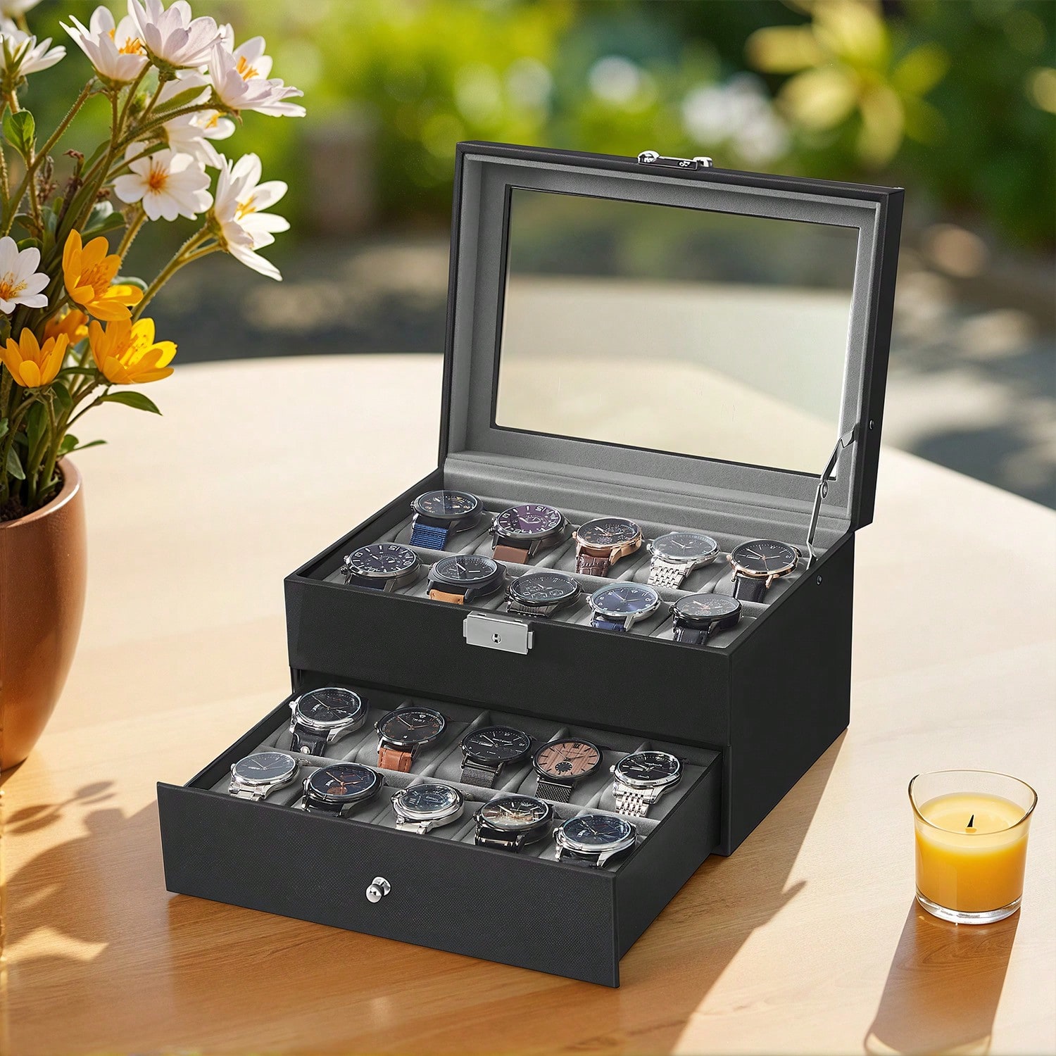 Caja para Relojes de 20 Ranura - Jewelry Organizer Watches reseña y precio