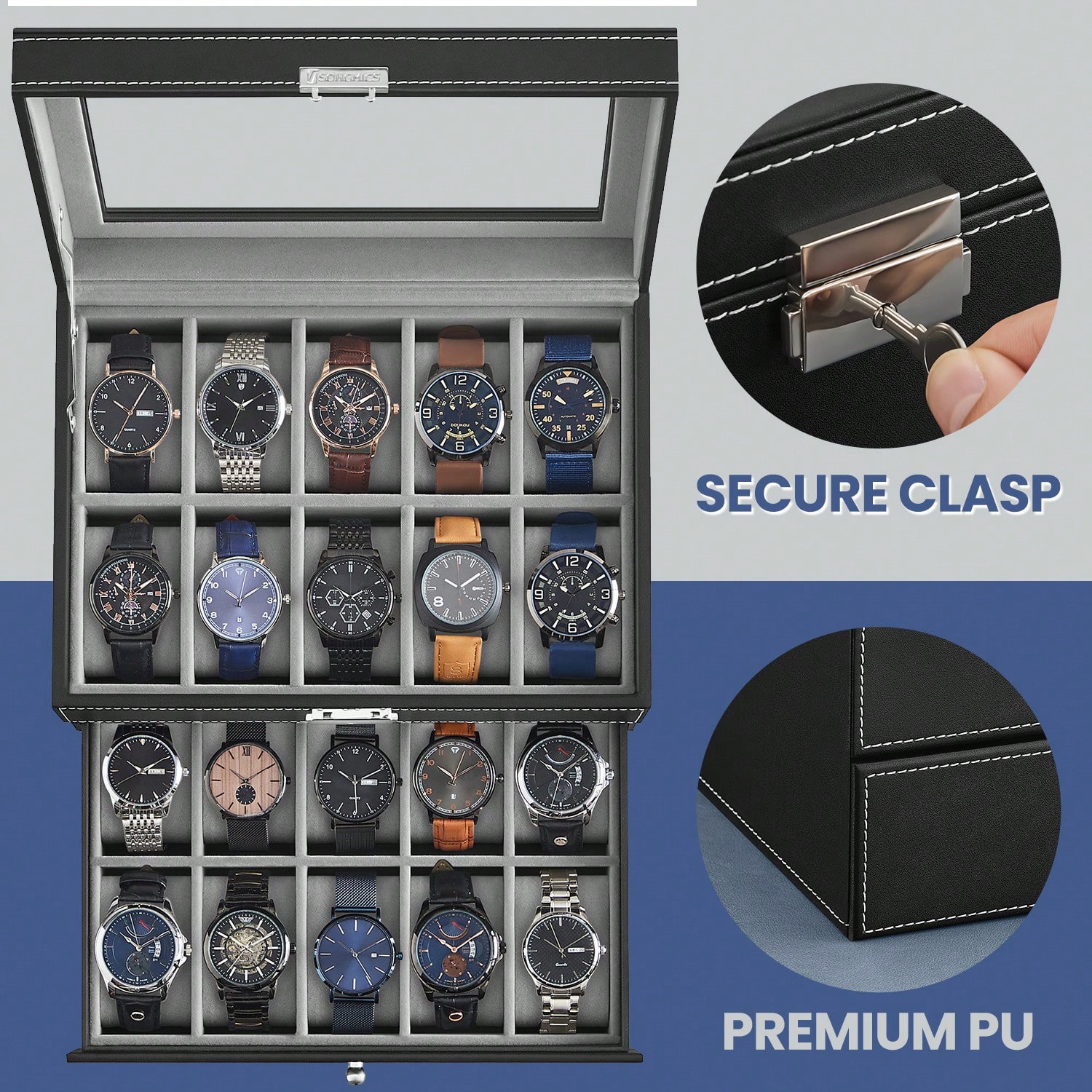 Caja para Relojes de 20 Ranura - Jewelry Organizer Watches reseña y precio