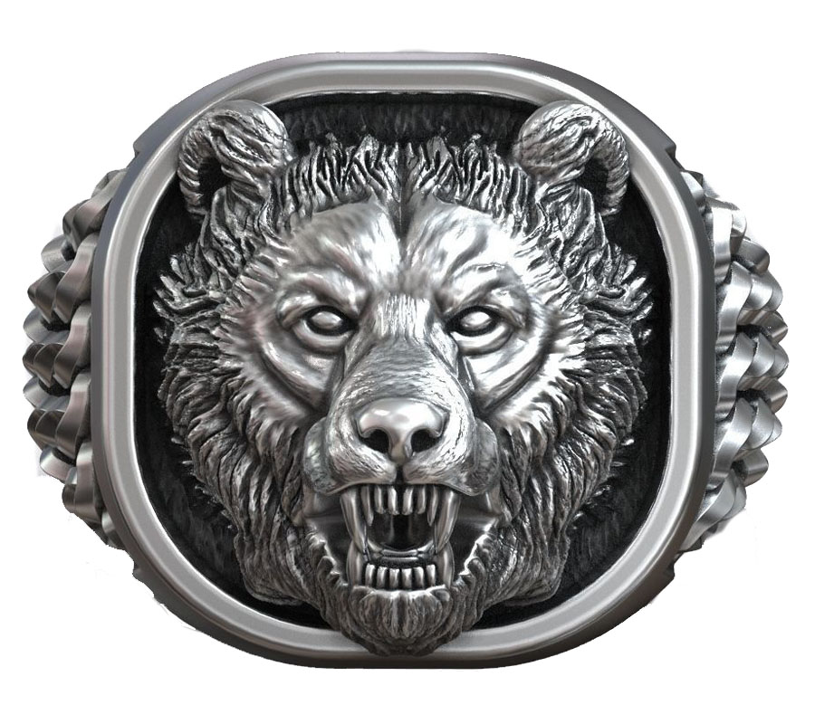 22g Cabeza de Oso Vikinga, Ado - Mens Signet Ring reseña y precio