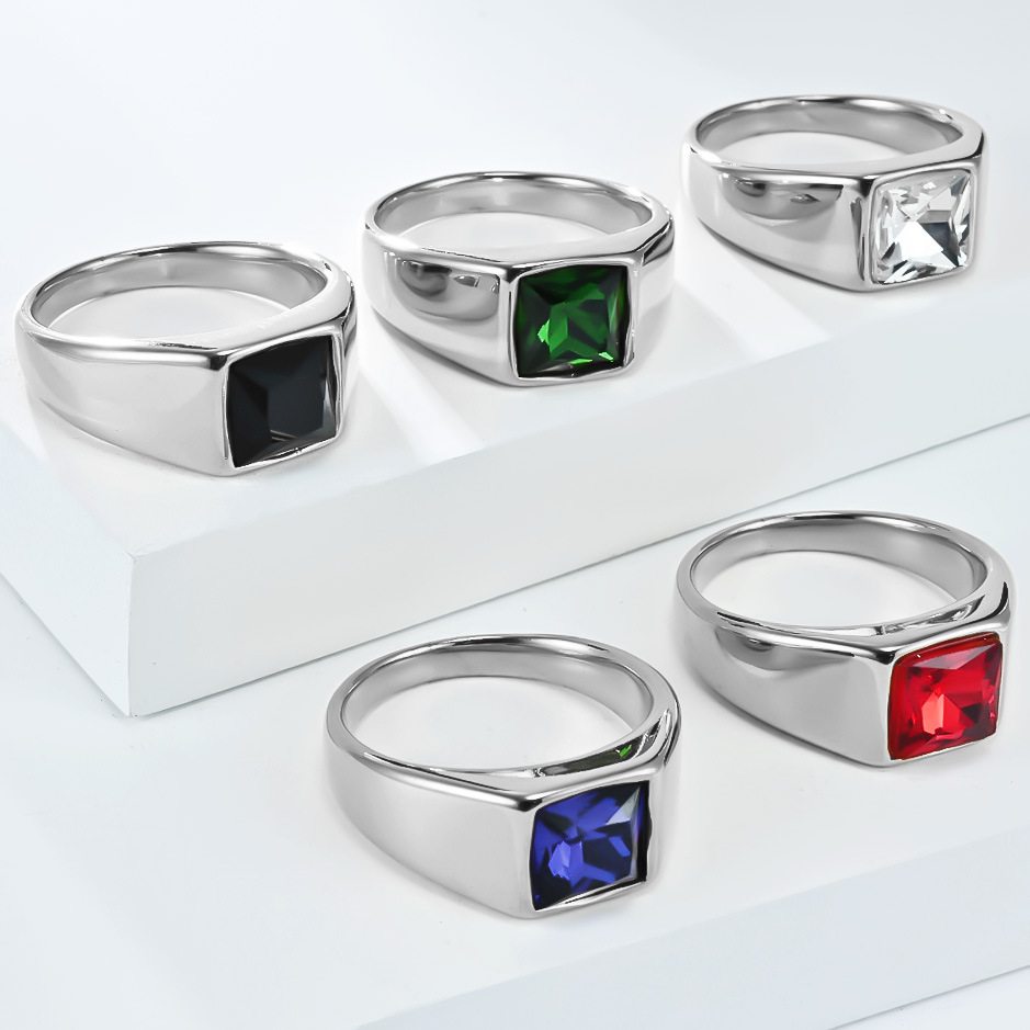 Anillo de sello de gema cuadra - Mens Signet Ring reseña y precio
