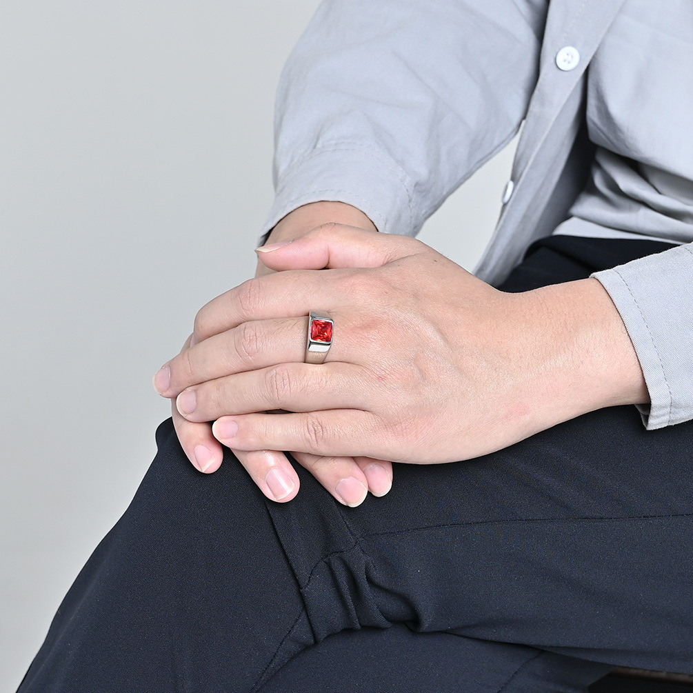 Anillo de sello de gema cuadra - Mens Signet Ring reseña y precio