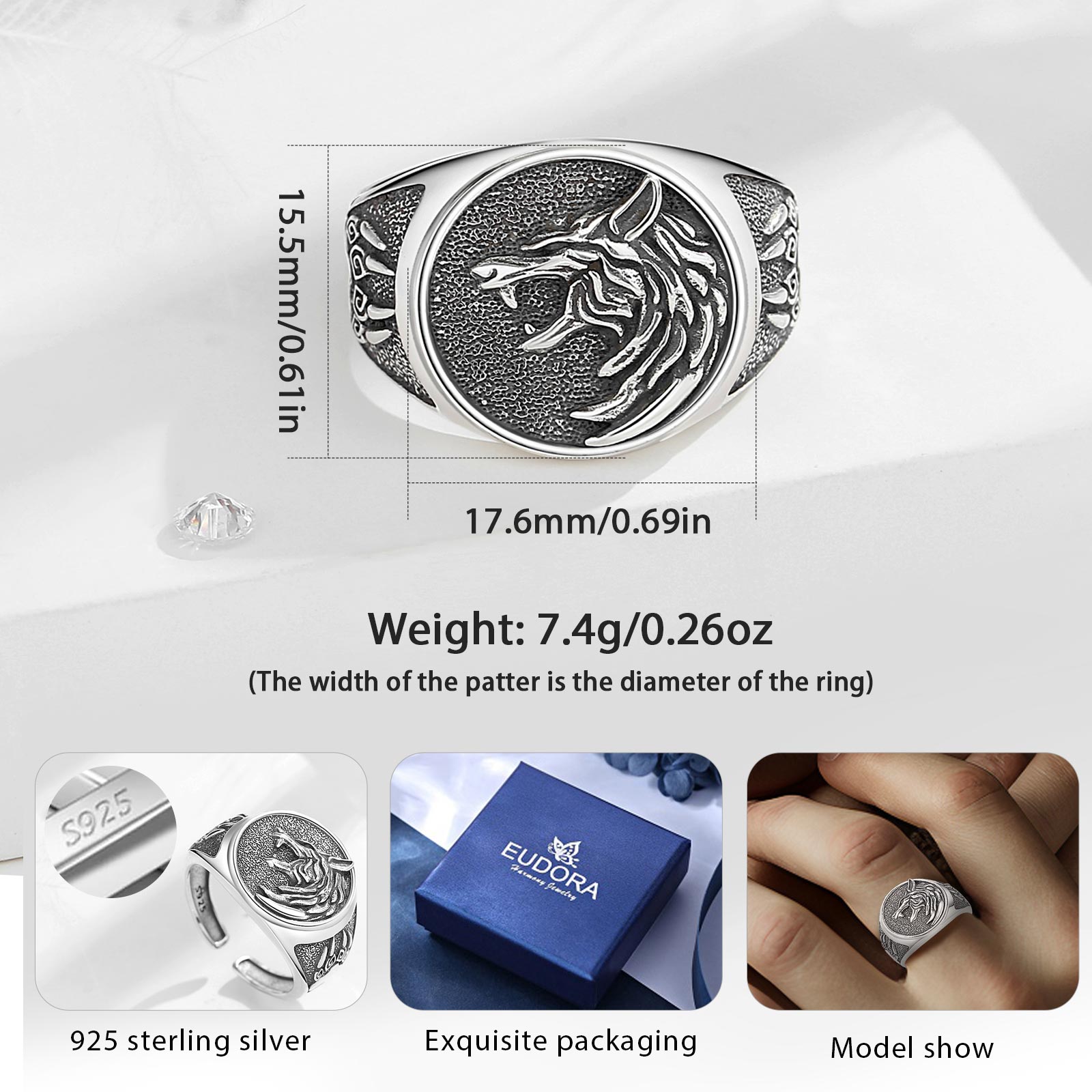 Eudora-anillo ajustable de Pla - Mens Signet Ring reseña y precio