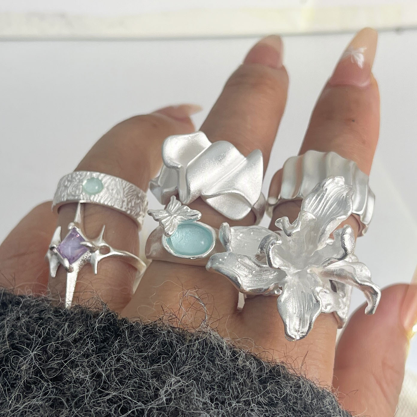 925 anillos de plata esterlina - Statement Cocktail Ring reseña y precio