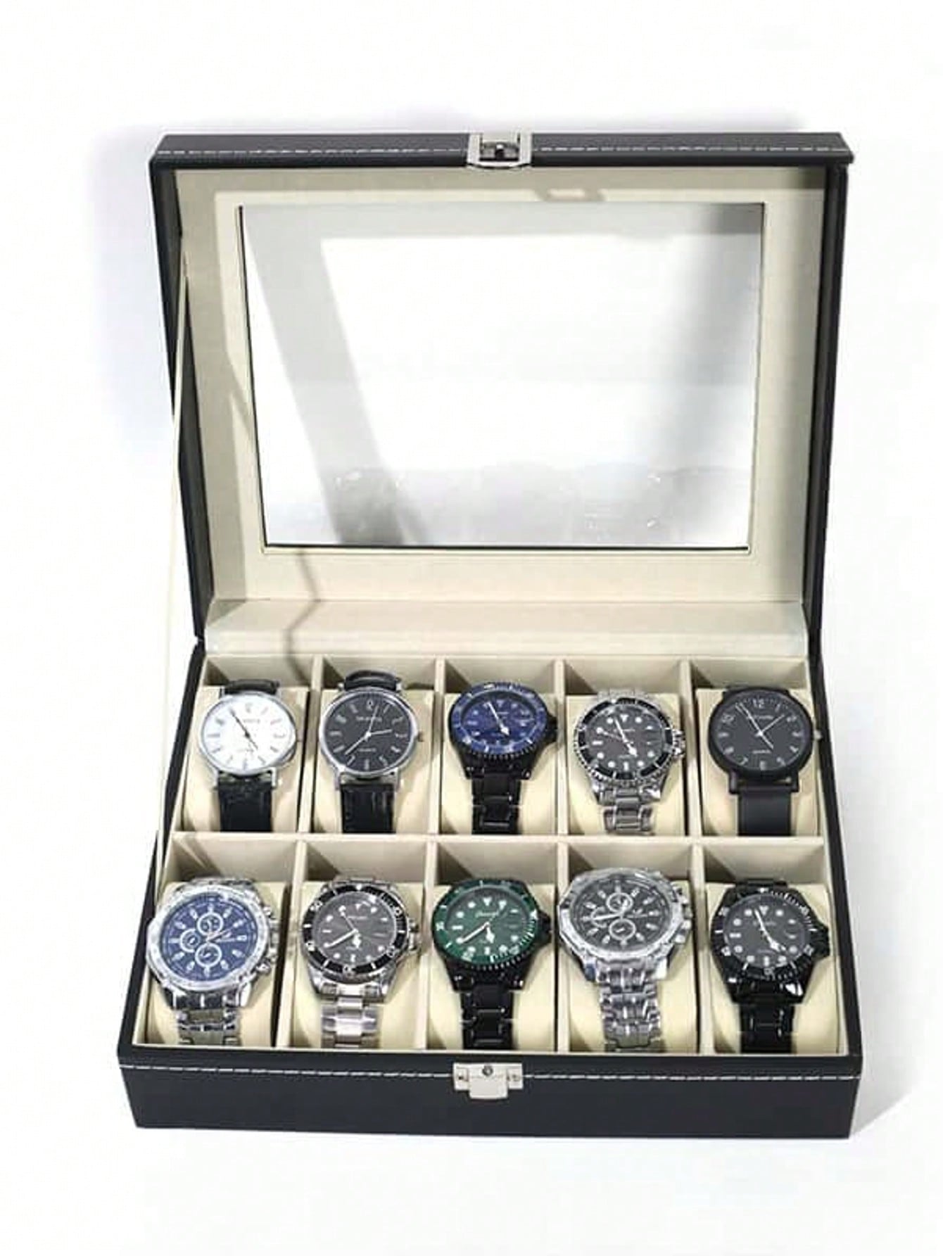 Caja de Relojes de Cuero con C - Jewelry Organizer Watches reseña y precio
