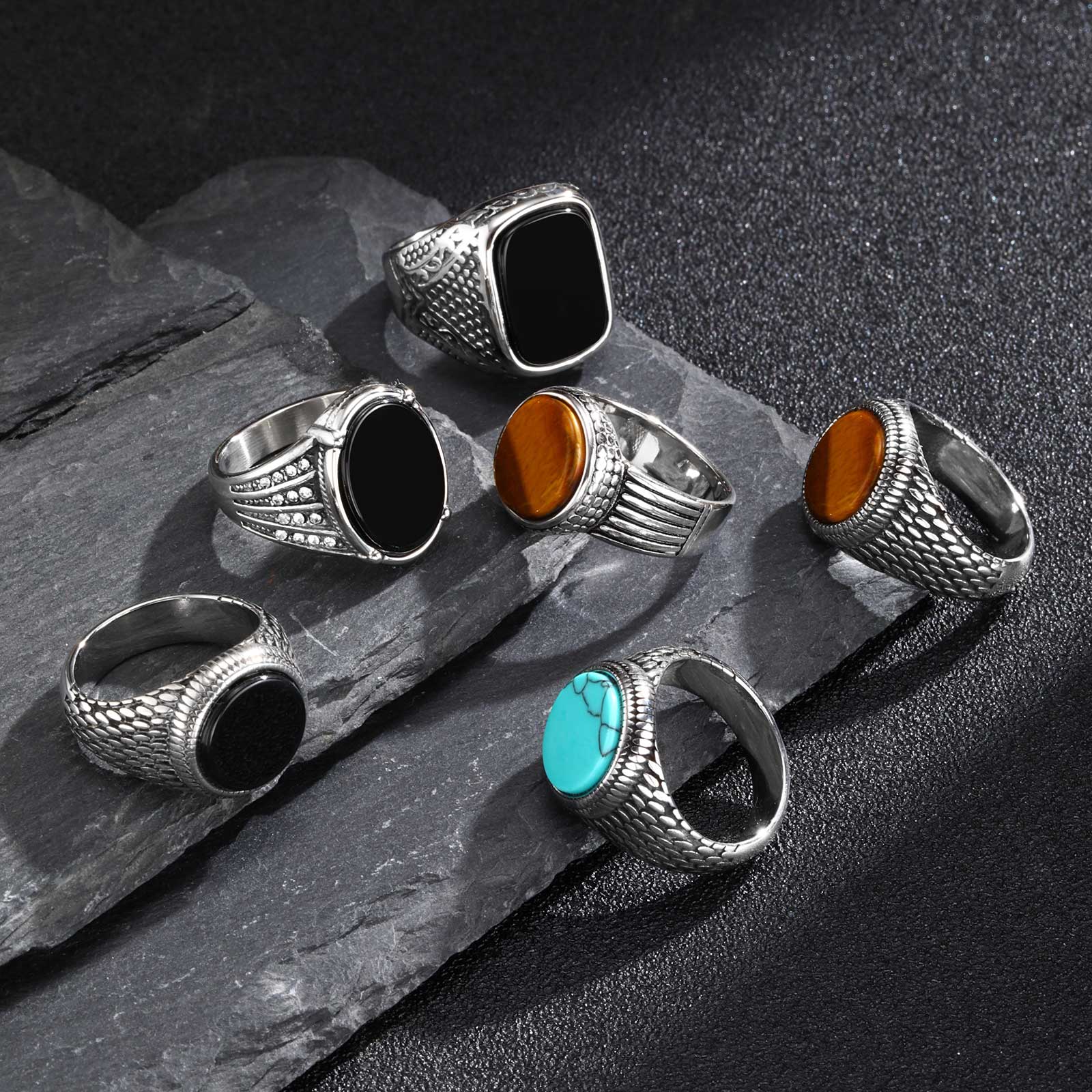Anillo de piedra Natural de oj - Mens Signet Ring reseña y precio