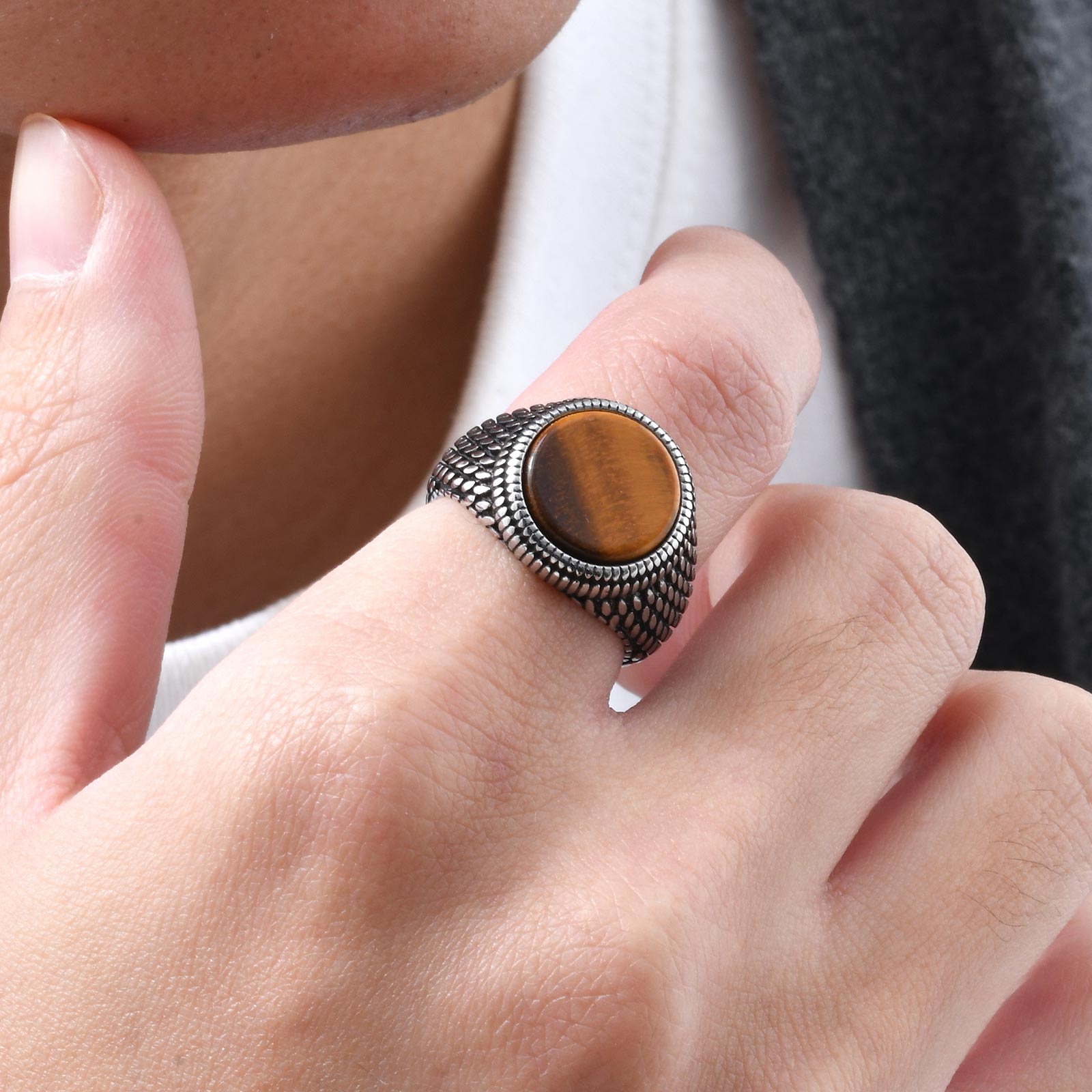 Anillo de piedra Natural de oj - Mens Signet Ring reseña y precio